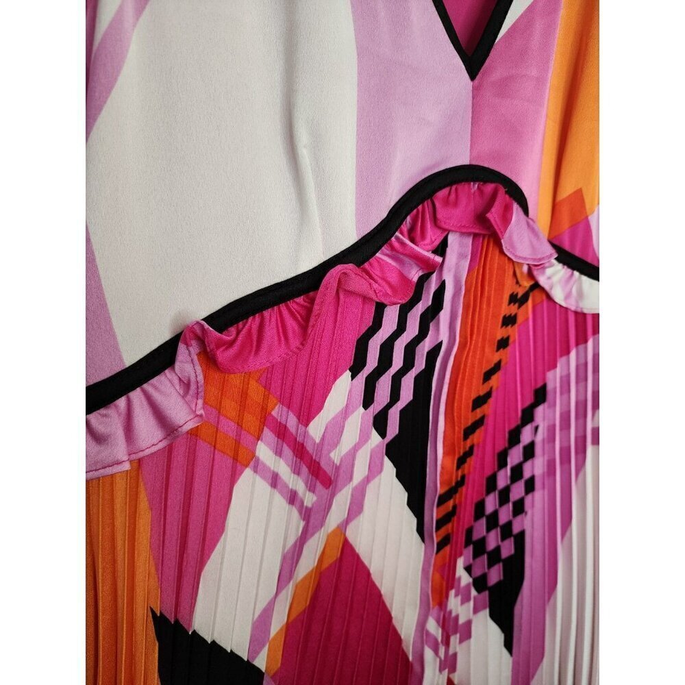 NWT Karl Lagerfeld Paris Women's Multicolored Pleated-Skirt Dress Size 6 - Picture 4 of 8
